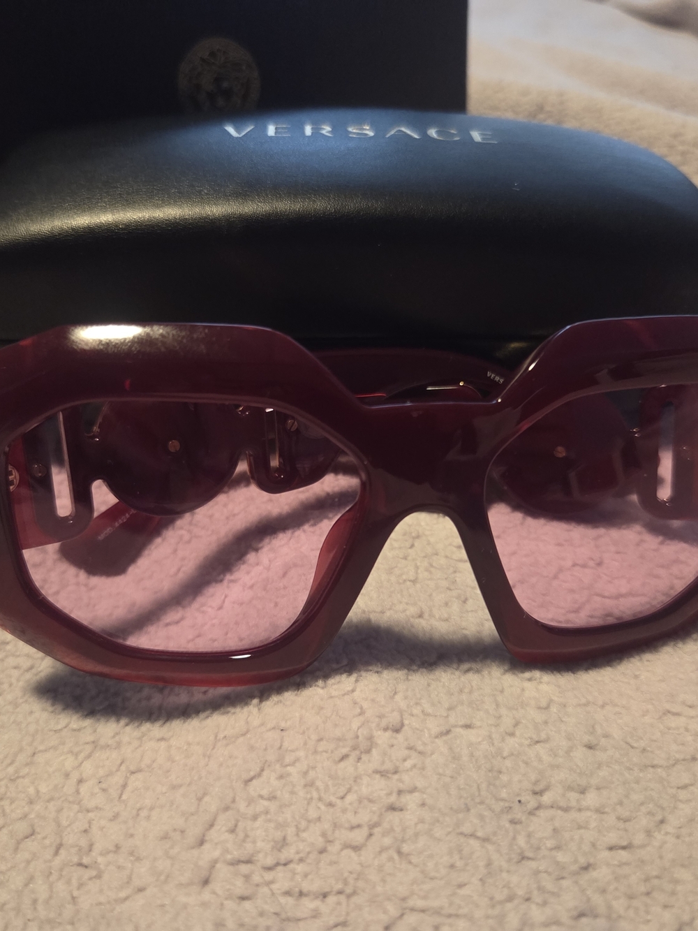 Versace Women’s Pink Oversized Sunglasses